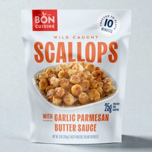 Wild Caught Scallops with Garlic Parmesan Butter Sauce