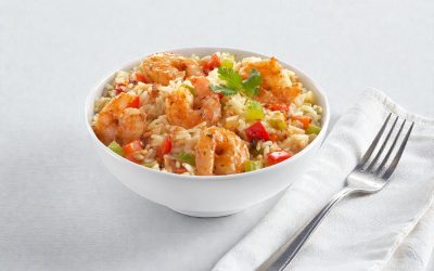 Spicy Cajun Shrimp with Rice, Red Peppers & Celery