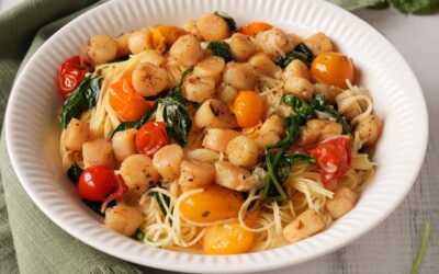 Lemon & Herb Scallop Spring Vegetable Angel Hair Pasta